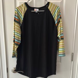 2xL Women’s Striped Sleeve Raglan Shirt